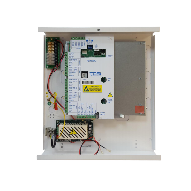 Unidad de Control de 4 Puertas TDSI® EXcel4® con Fuente y TCP/IP//4 Reader Door Control Panel TDSI® EXcel4® with Power Supply Unit and TCP/IP
