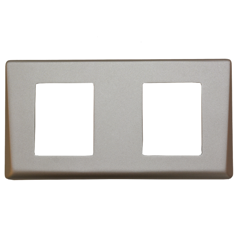 Marco Embellecedor Dual XPR® DINFP2H Plata - Horizontal//XPR® DINFP2H Dual Trim Frame - Silver - Horizontal