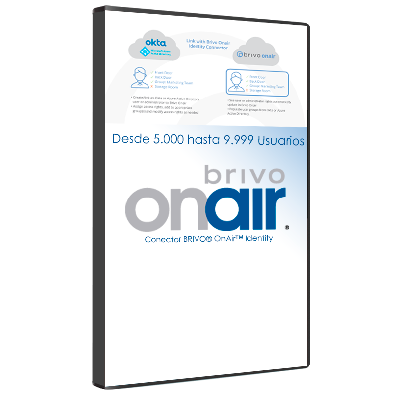Conector BRIVO® OnAir™ Identity desde 5.000 hasta 9.999 Usuarios (Cuota Mensual)//BRIVO® OnAir™ Identity Connector from 5,000 to 9,999 Users (Monthly Fee)