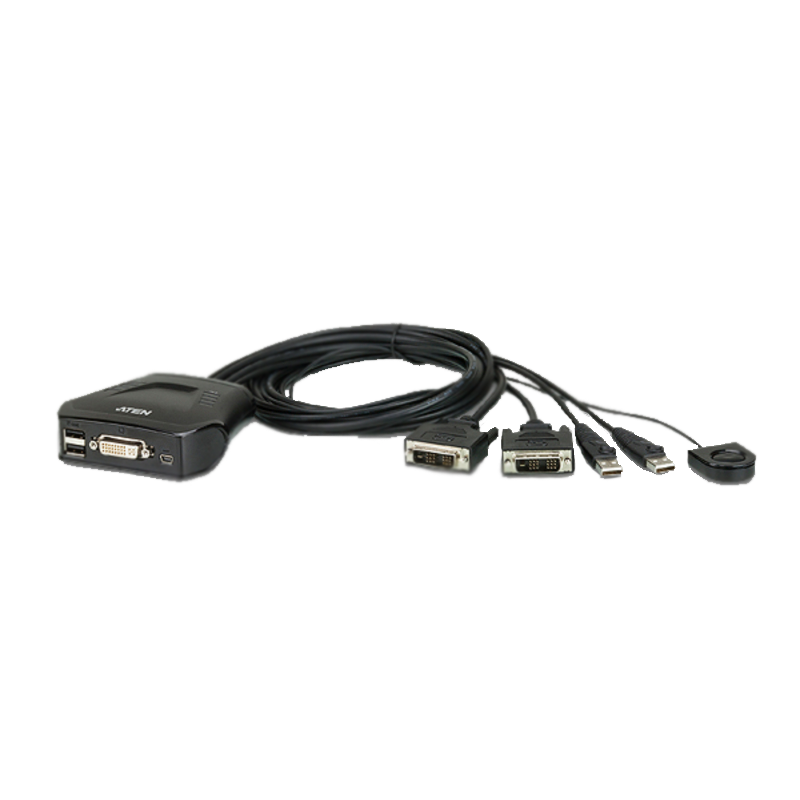 Conmutador KVM ATEN™ USB DVI de 2 Puertos//2-Port USB DVI Cable KVM ATEN™ Switch