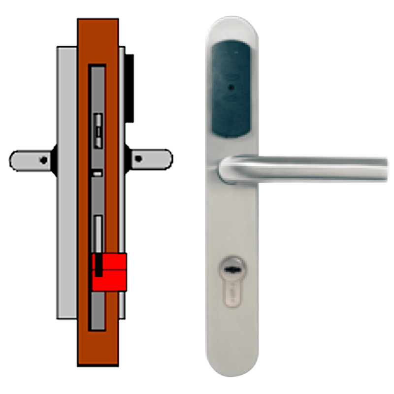 Manilla OFF-LINE TESA® SMARTair™ L2V (Update On Card) sin Privacidad (IP55)//OFF-LINE (Update On Card) TESA® SMARTair™ Escutcheon L2V without Privacy (IP55)