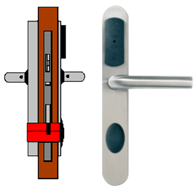 Manilla OFF-LINE TESA® SMARTair™ L3O (Update On Card) sin Privacidad (IP55)//OFF-LINE (Update On Card) TESA® SMARTair™ Escutcheon L3O without Privacy (IP55)