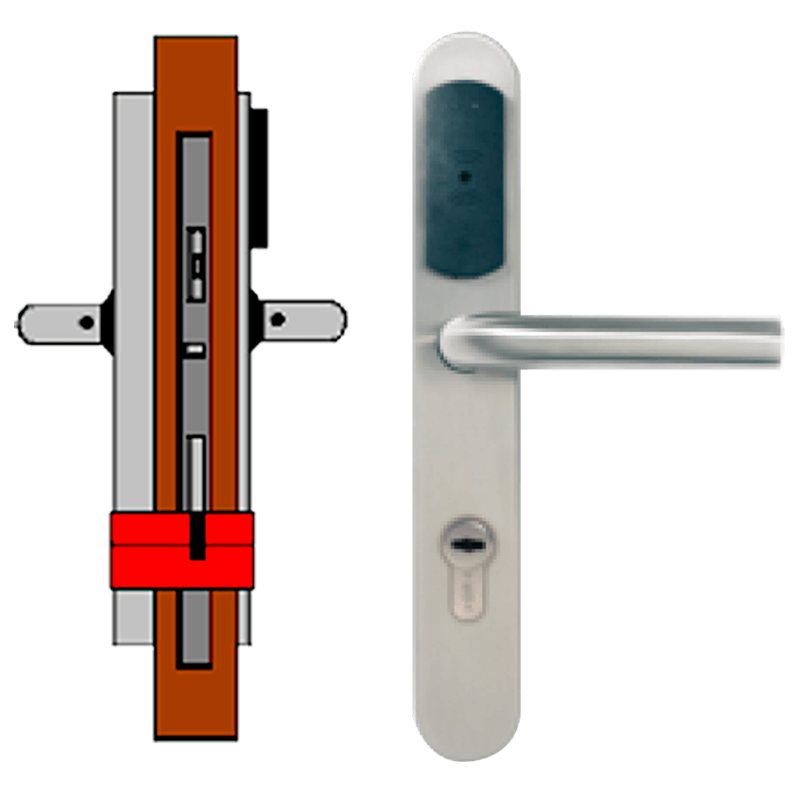 Manilla OFF-LINE TESA® SMARTair™ L3V (Update On Card) sin Privacidad (IP55)//OFF-LINE (Update On Card) TESA® SMARTair™ Escutcheon L3V without Privacy (IP55)