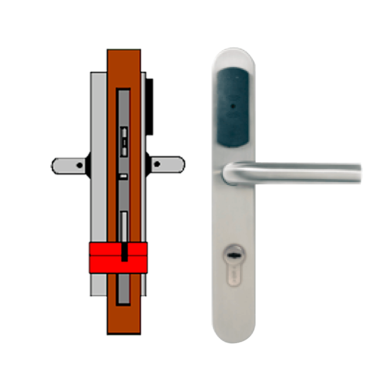 Manilla Wireless ON-LINE TESA® SMARTair™ L3V sin Privacidad (IP55)//Wireless ON-LINE TESA® SMARTair™ Escutcheon L3V without Privacy (IP55)