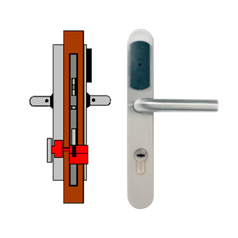 Manilla Wireless ON-LINE TESA® SMARTair™ L8V con Privacidad Elec. (IP55)//Wireless ON-LINE TESA® SMARTair™ Escutcheon L8V with Elec. Privacy (IP55)