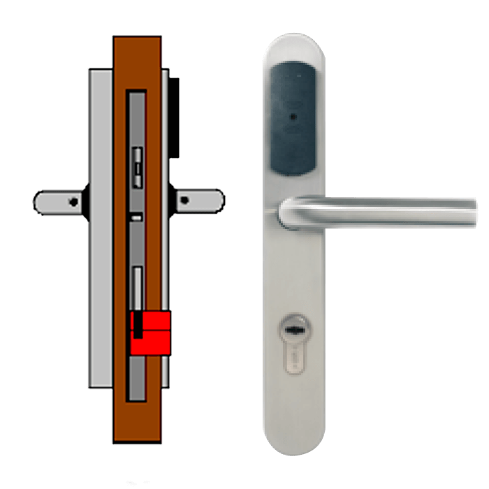 Manilla OFF-LINE TESA® SMARTair™ L2V Wireless Ready (Update On Card) sin Privacidad (IP55)//OFF-LINE (Wireless Ready) TESA® SMARTair™ Escutcheon L2V without Privacy (IP55)