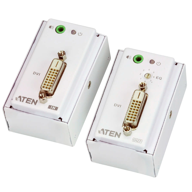 Extensor encastrable DVI/Audio sobre Cat 5 con embellecedor (1920 x 1200 a 40 m) ATEN™ VE607//ATEN™ VE607 DVI/Audio Cat 5 Extender with MK Wall Plate (1920 x 1200 @ 40m)
