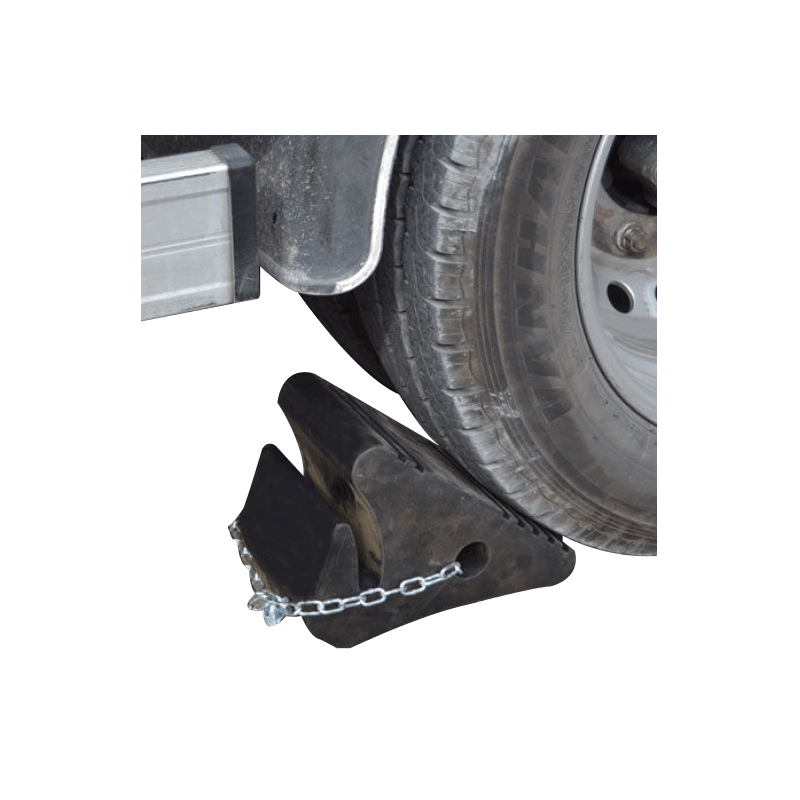 Calzo para Camión con Cadena Antirrobo//Chock for Truck with Anti-Theft Chain