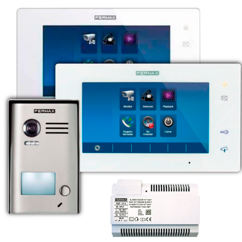 Kit FERMAX® WAY™ 2/L (Placa y Monitores WAY™)//FERMAX® WAY™ 2/L Kit (WAY™ Entry Panel and Monitors)