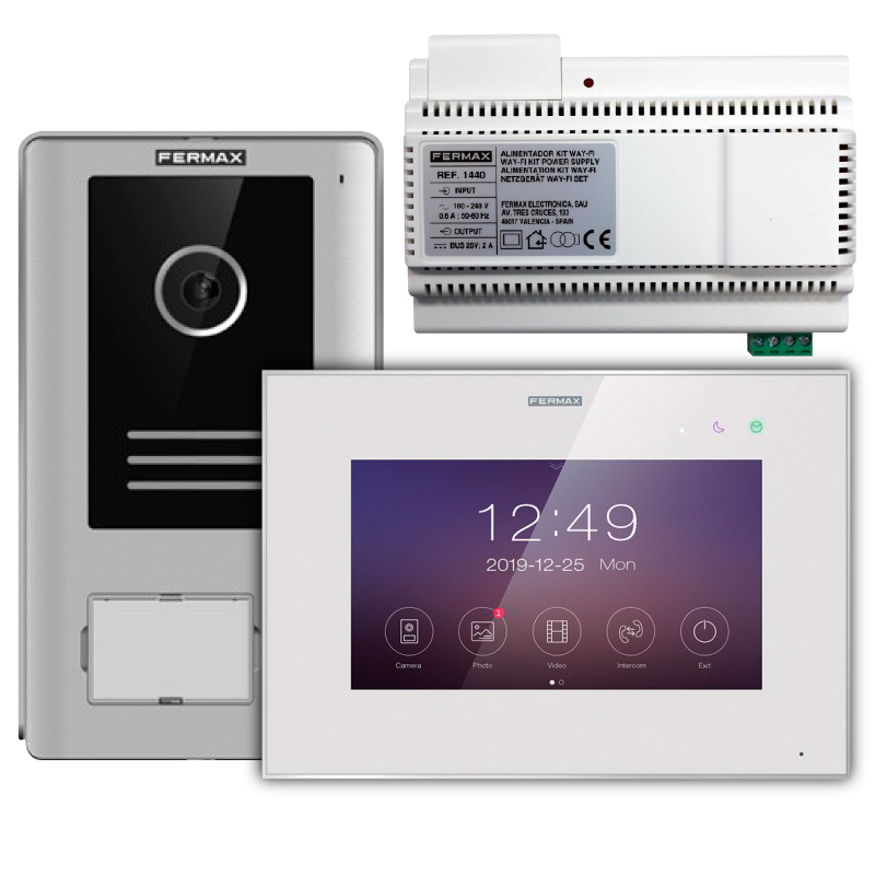 Kit FERMAX® WAY-FI™ 1/L (Placa y Monitor WAY-FI™)//FERMAX® WAY-FI™ 1/L Kit (WAY-FI™ Entry Panel and Monitor)