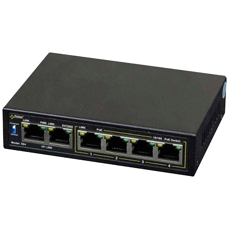 Switch PoE+ FERMAX® de 4 Puertos (+2 Uplink) para 4 Interfonos IP - 60W//FERMAX® 4-Port (+2 Uplink) PoE+ Switch for 4 IP Cameras - 60W