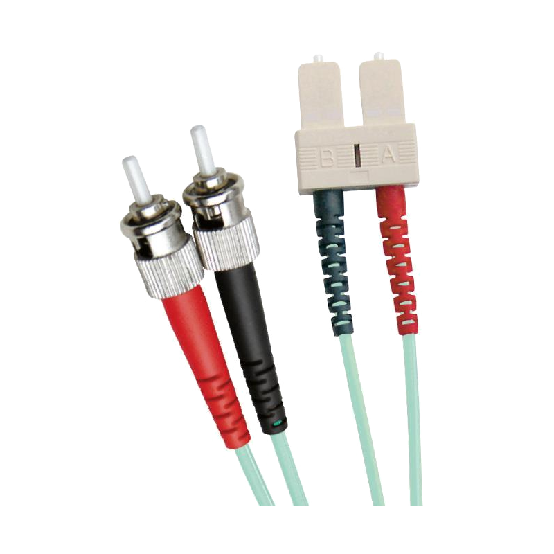 Latiguillo de Fibra OM3 ST-SC 50/125 Dúplex LSZH Turquesa 1 M//OM3 FO Patch Lead ST-SC 50/125 Duplex LS0H Blue Aqua 1 M