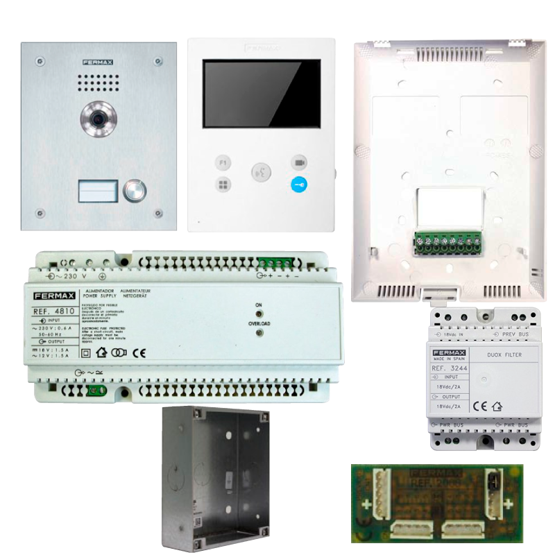 Kit FERMAX® VEO-XS™ DUOX™ 1/L (Placa MARINE™ y Monitor VEO-XS™)//FERMAX® VEO-XS™ DUOX™ 1/L Kit (MARINE™ Plate and VEO-XS™ Monitor)