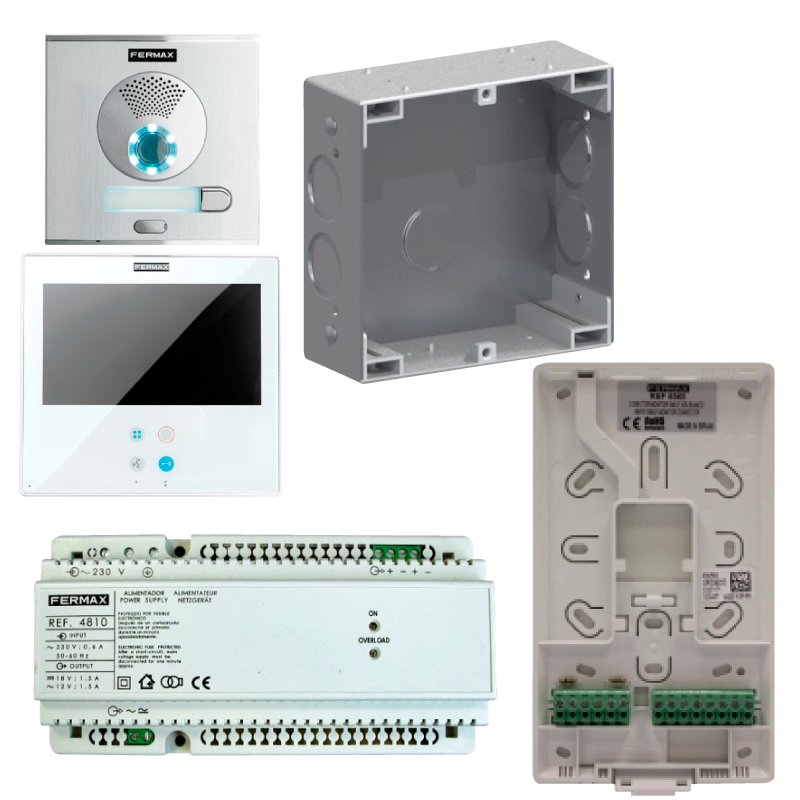 Kit FERMAX® SMILE™ Touch 7'' VDS™ 1/L (Placa CITY™ y Monitor SMILE™ Touch)//FERMAX® SMILE™ Touch 7 '' VDS™ 1/L Kit (CITY™ Entry Panel and SMILE™ Touch Monitor)