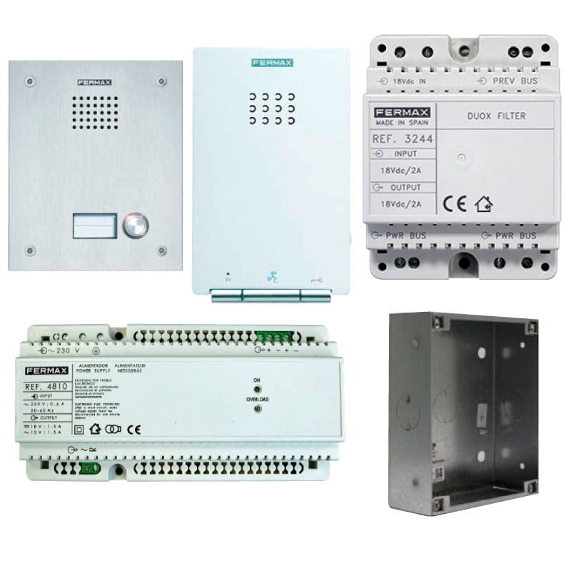 Kit FERMAX® iLOFT™ DUOX™ 1/L (Placa MARINE™ y Monitor iLOFT™)//FERMAX® iLOFT™ DUOX™ 1/L Kit (MARINE™ Entry Panel and iLOFT™ Monitor)