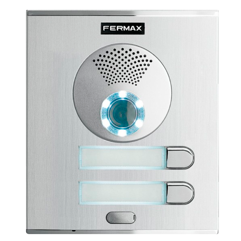 Placa FERMAX® CITY™ S2 CP102 DUOX™ Color (Video) - 2 Pulsadores//FERMAX® CITY™ S2 CP102 DUOX™ Color Plate (Video) - 2 Push Buttons