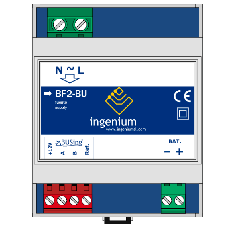 Fuente  FERMAX® Ingenium™ BF2B - 12VCC 0,5Amp con Respaldo//FERMAX® Ingenium™ BF2B PSU - 12VDC 0.5Amp with Backup