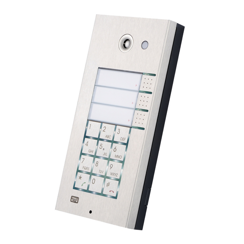Interfono 2N® Helios IP Vario™ 3 Botones + Teclado//3 Buttons 2N® Helios IP Vario™ Audio Station + KBD.