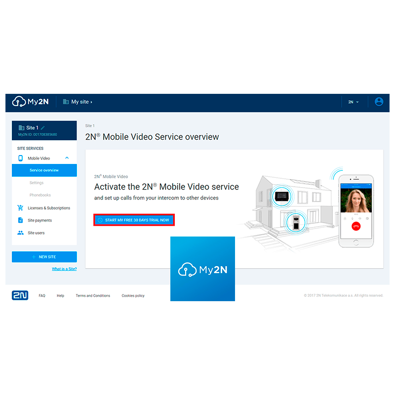 Licencia 2N® Mobile Video (por Apartamento) - Cuota Mensual//2N® Mobile Video License (per Apartment) - Monthly Fee