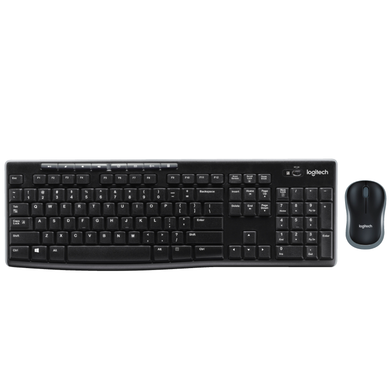 Combo Teclado y Ratón Inalámbrico LOGITECH™ MK270 (QWERTY, Negro) - Español//LOGITECH™ MK270 Wireless Keyboard and Mouse Combo (QWERTY, Black) - Spanish