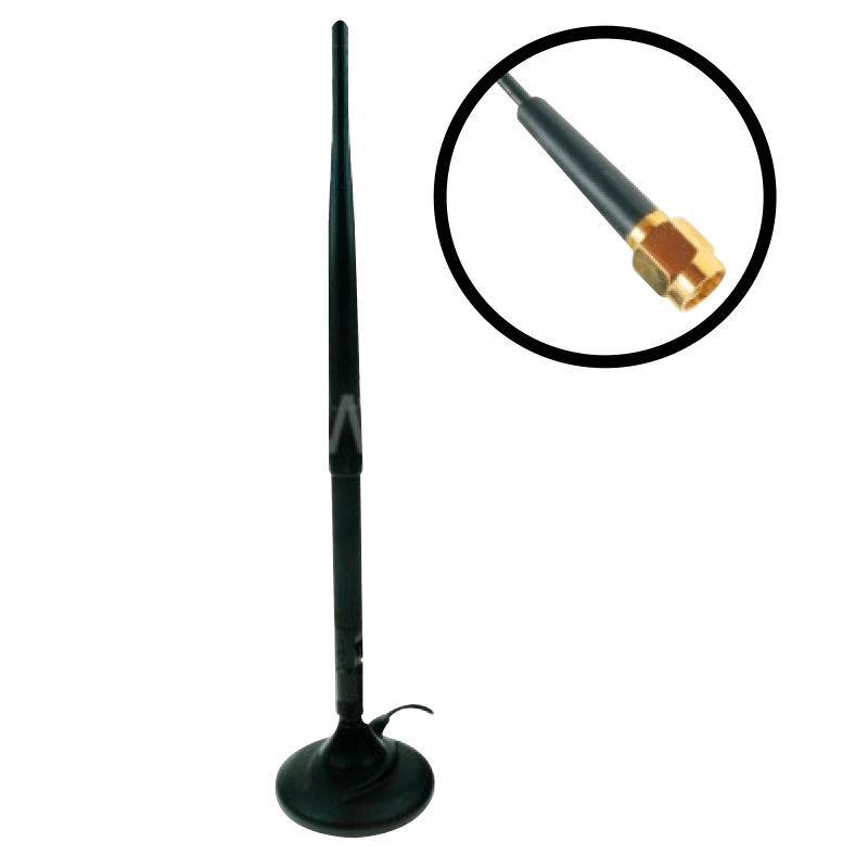 Antena GSM/UMTS/LTE Magnética SECTRON® 50 de 3-5dBi, SMA(m), 3m RG174//SECTRON® GSM/UMTS/LTE Antenna - Magnetic 50, 3-5dBi, SMA(m), 3m RG174