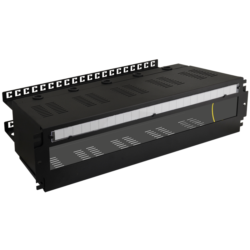 Cajón de 3U con Rail DIN (24xS/160mm) para Enracar en 19"//Enclosure with a DIN rail for Rack cabinets, 24xS, 160mm Deep