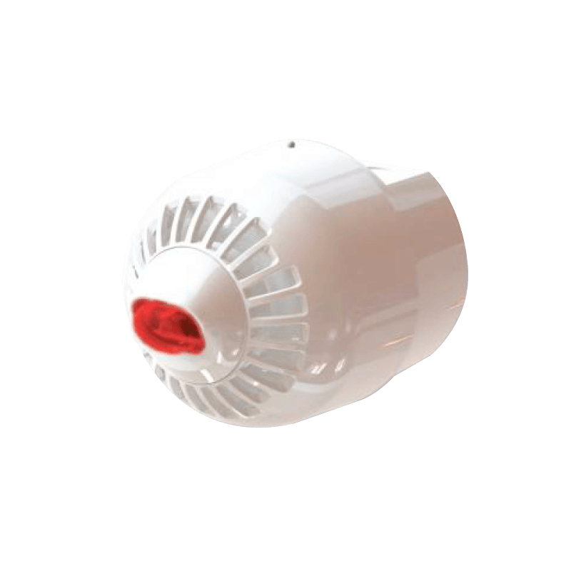 Sirena Multi-Tiono UTC™ Aritech™ Blanca con Flash (Pared)  de Base Alta para Tubo Visto - Exterior//UTC™ Aritech™ 2000 Series Wall Mount Sounder/VAD, Multi-Tone, Deep Base, RED Flash