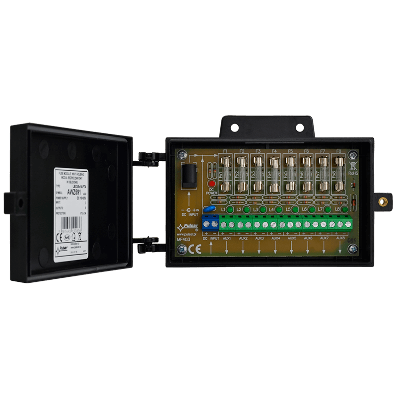Módulo de Distribución y Fusibles en ABS PULSAR® LBC8/8x1A/FTA//PULSAR® LBC8/8x1A/FTA Distribution Module and Fuses in ABS