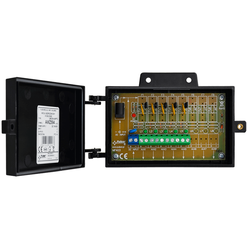 Módulo de Distribución y Fusibles en ABS PULSAR® LBC5/5x1A/PTC//PULSAR® LBC5/5x1A/PTC Distribution Module and Fuses in ABS