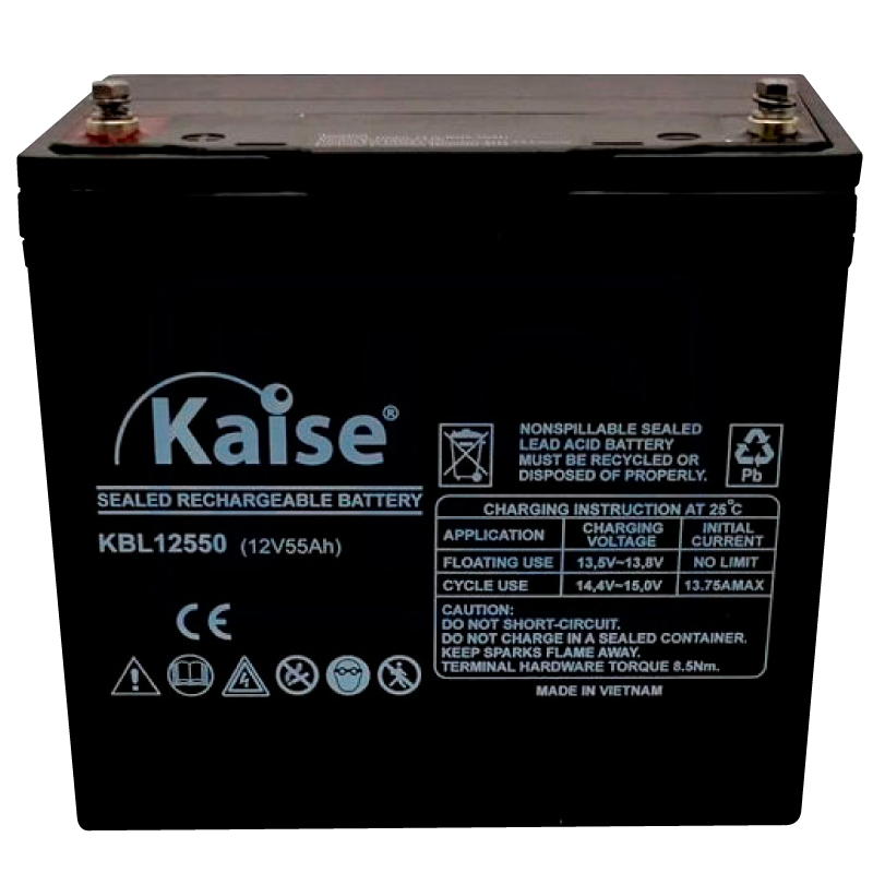 Batería KAISE™ KBL12550 de 12VDC 55Ah//KAISE™ KBL12550 12VDC 55Ah Battery