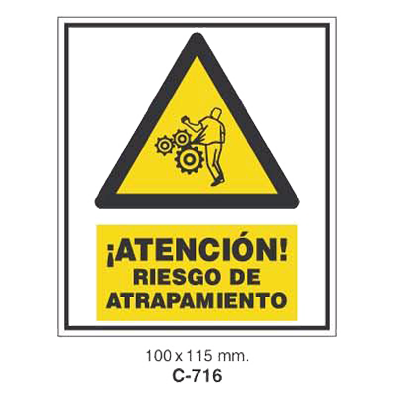Cartel Adhesivo de Seguridad para Indicaciones de Oficinas y de Peligro//Adhesive Safety Signboard for Office and Danger Instructions