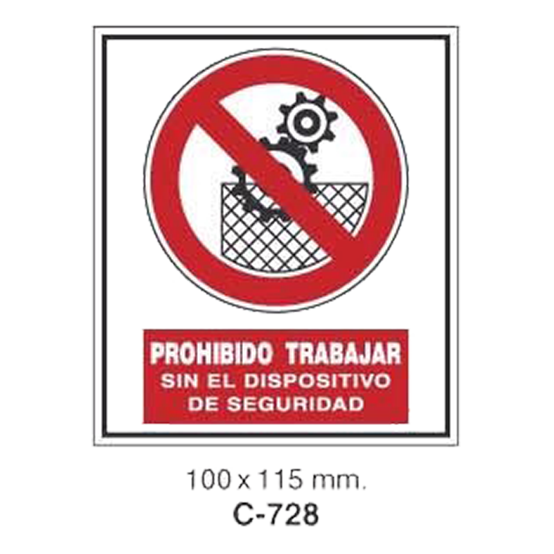Cartel Adhesivo de Seguridad para Indicaciones de Obra//Adhesive Safety Signboard for Work Instructions