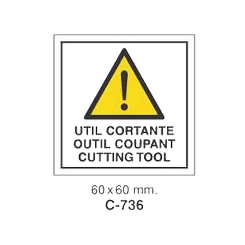 Cartel Adhesivo de Seguridad para Indicaciones de Obra//Adhesive Safety Signboard for Work Instructions