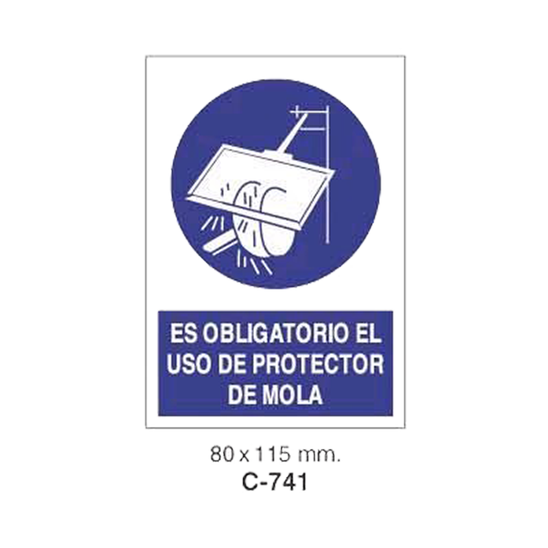 Cartel Adhesivo de Seguridad para Indicaciones de Obra//Adhesive Safety Signboard for Work Instructions