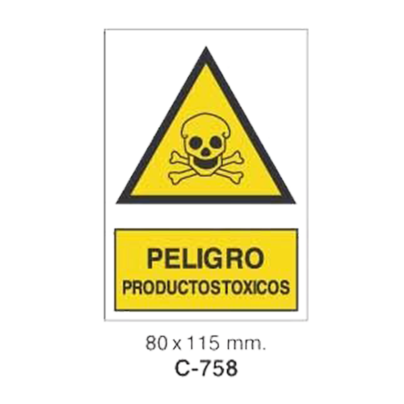 Cartel Adhesivo de Seguridad para Indicaciones de Obra y de Peligro//Adhesive Safety Signboard for Work and Danger Instructions