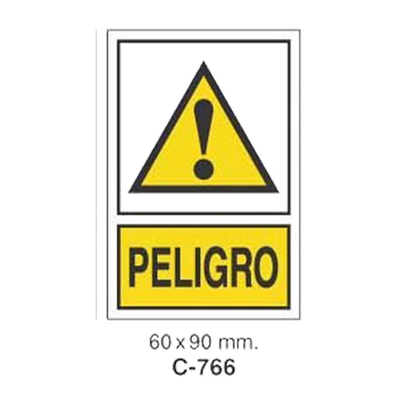 Cartel Adhesivo de Seguridad para Indicaciones de Obra y de Peligro//Adhesive Safety Signboard for Work and Danger Instructions