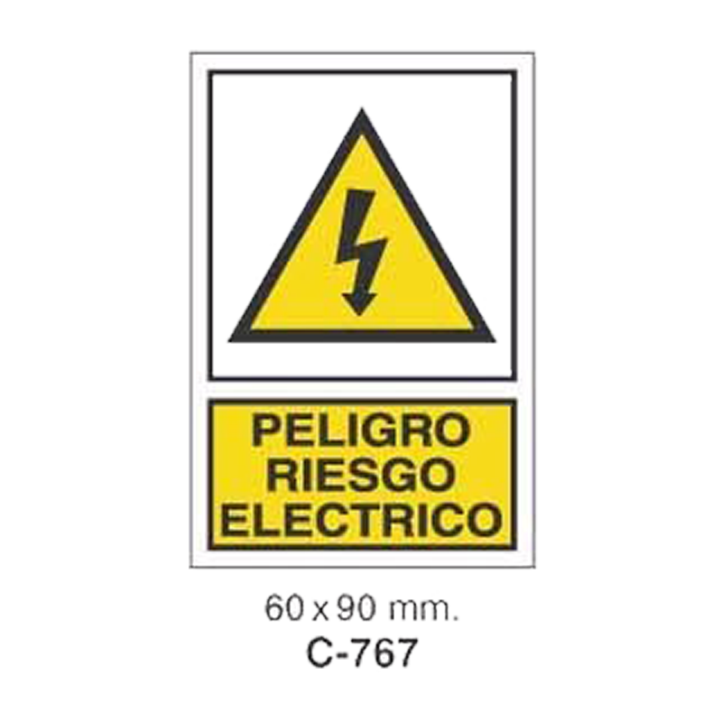 Cartel Adhesivo de Seguridad para Indicaciones de Obra y de Peligro//Adhesive Safety Signboard for Work and Danger Instructions