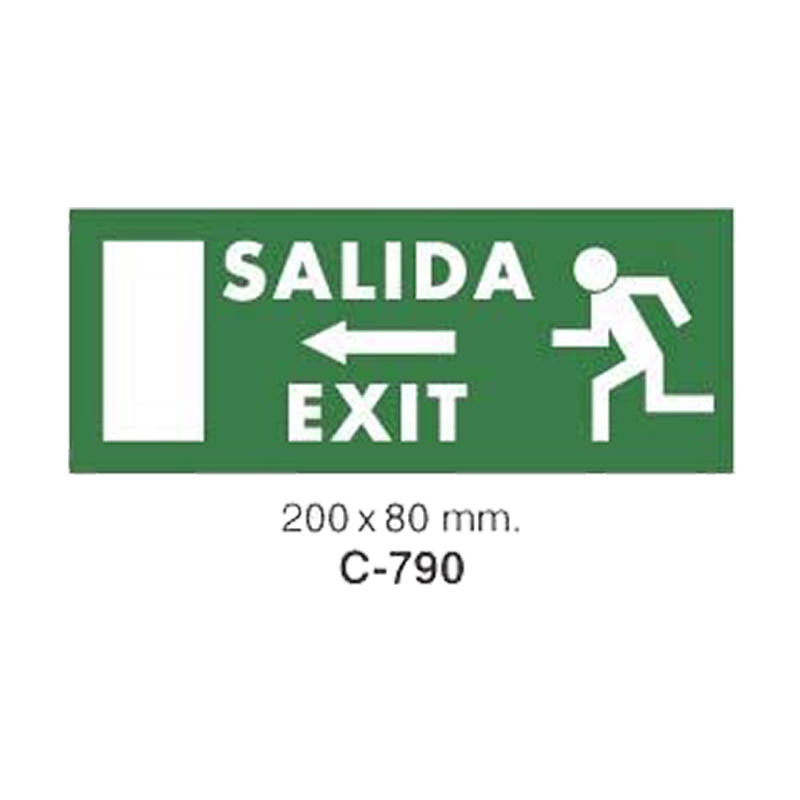 Cartel Adhesivo de Seguridad para Indicaciones de Obra y de Evacuación//Adhesive Safety Signboard for Work and Evacuation Instructions