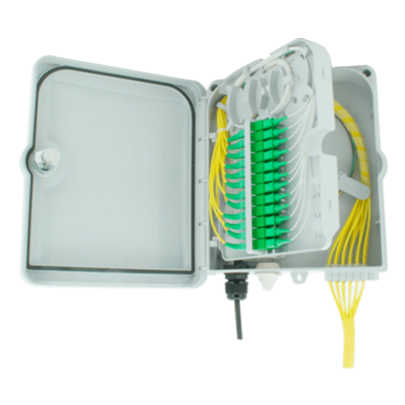 Caja de Terminación en Planta (24 Fusiones y 24 Empalmes SC) IP65//Floor Termination Box (24 Fusions and 24 SC Joints) IP65