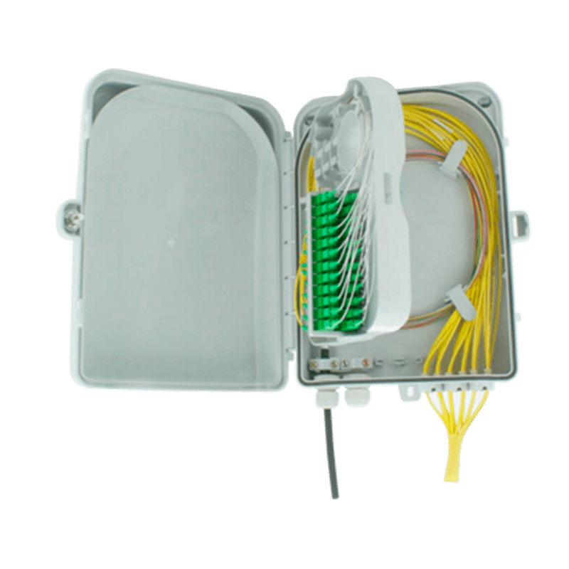 Caja de Terminación en Planta (12 Fusiones y 12 Empalmes SC) IP65//Floor Termination Box (12 Fusions and 12 SC Joints) IP65