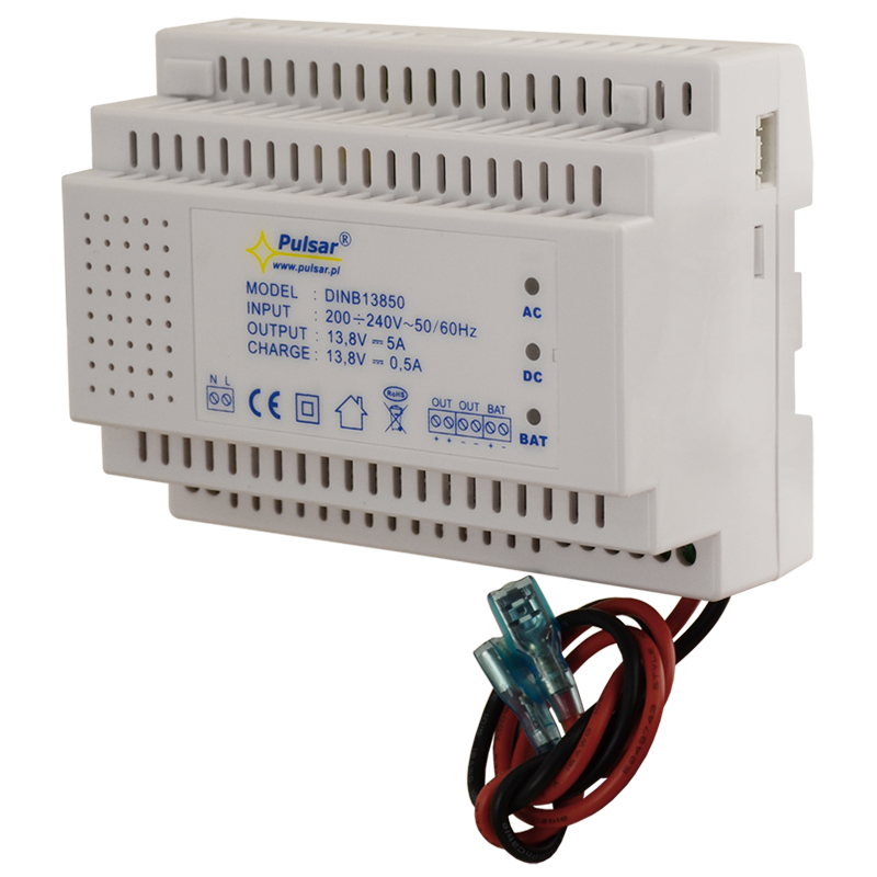 Fuente de Alimentación PULSAR® DINB 13,8V/5Amp con Respaldo para Carril DIN//PULSAR® DINB 13,8V/5Amp Buffer PSU for DIN Rail