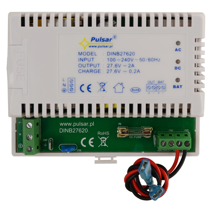 Fuente de Alimentación PULSAR® DINB 27,6V/2Amp con Respaldo para Carril DIN//PULSAR® DINB 27,6V/2Amp Buffer PSU for DIN Rail