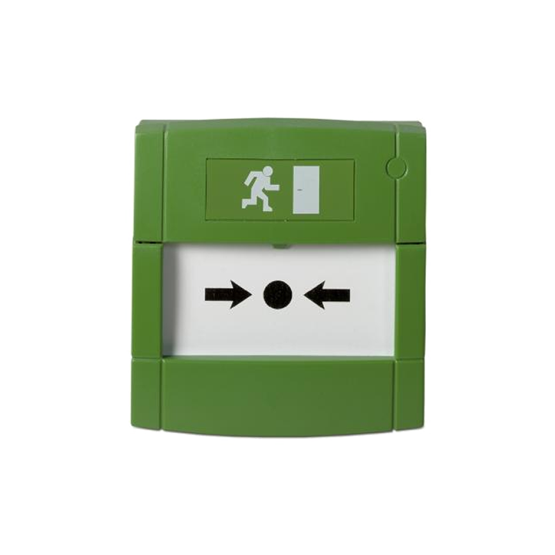 Pulsador Manual KILSEN® Verde, de Superficie y Elemento de Cristal//KILSEN® Green Manual Push Button (Surface and Glass Element)