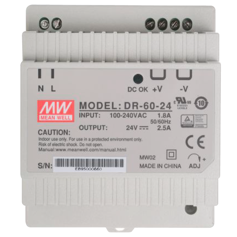 Fuente MEANWELL® DR-60//MEANWELL® DR-60 Power Supply Unit