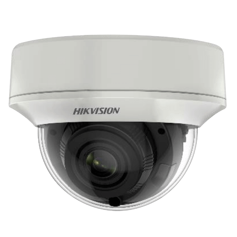 Minidomo HIKVISION™ HD-TVI de 5MPx 2.8-12mm Motorizada con IR EXIR 60m (Interior)//HIKVISION™ HD-TVI de 5MPx 2.8-12mm Motor-Driven Mini Dome with IR EXIR 60m (Indoor)