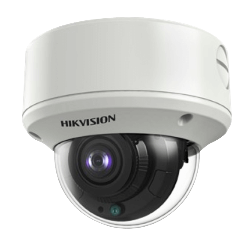 Minidomo HIKVISION™ HD-TVI de 5MPx 2.7–13.5mm Motorizada con IR EXIR 60m (IP67 + IK10)//HIKVISION™ HD-TVI de 5MPx 2.7–13.5mm Motor-Driven Mini Dome with IR EXIR 60m (IP67 + IK10)