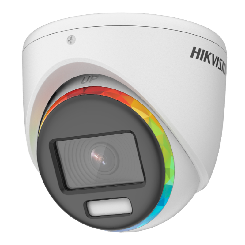 Minidomo HIKVISION™ HD-TVI de 5MPx 2.8mm con Ilum. Luz Blanca 20m//HIKVISION™ HD-TVI 5MPx 2.8mm Mini-Dome with White Light Illumination 20m