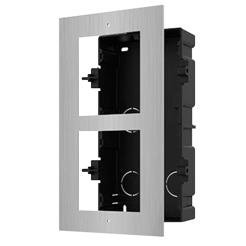 Marco para Interfonos IP HIKVISION™ de 2 Módulos (Empotrar) - Acero Inoxidable AISI-304//2-Module Frame for HIKVISION™ IP Intercom (Flush Mount) - AISI-304 Stainless Steel