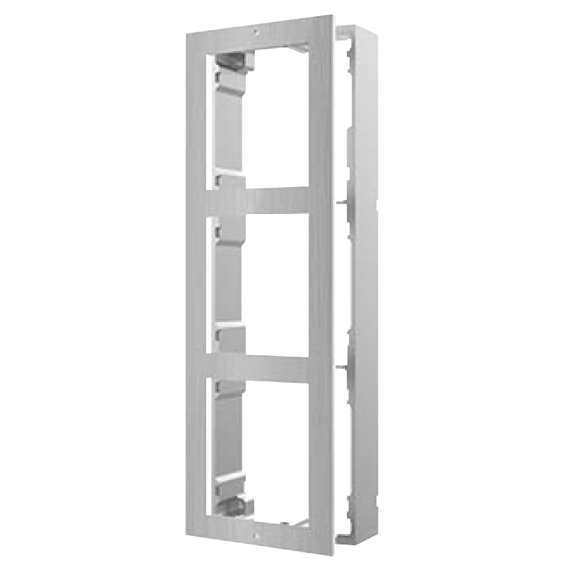 Marco para Interfonos IP HIKVISION™ de 3 Módulos (Superficie) - Acero Inoxidable AISI-304//3-Module Frame for HIKVISION™ IP Intercom (Surface Mount) - AISI-304 Stainless Steel
