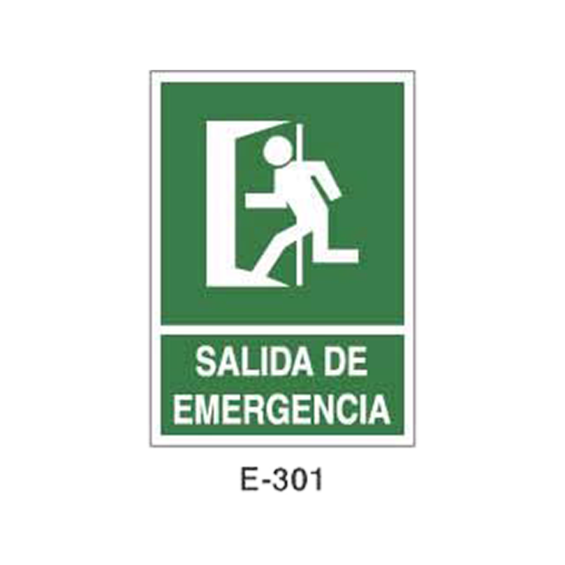 Placa de Emergencia/Evacuación Tipo 1 (Placa - Clase B)//Emergency/Evacuation Signboard Type 1 (Plastic Sheet - Class B)